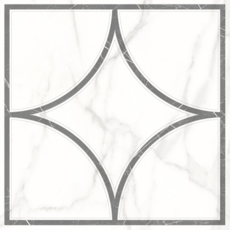 Плитка 45x45 Роял декор Каррара Нова 7346-0002 геометрия матовая белый Gracia Ceramica Плитка 45x45 Роял декор Каррара Нова 7346-0002 геометрия матовая белый Gracia Ceramica