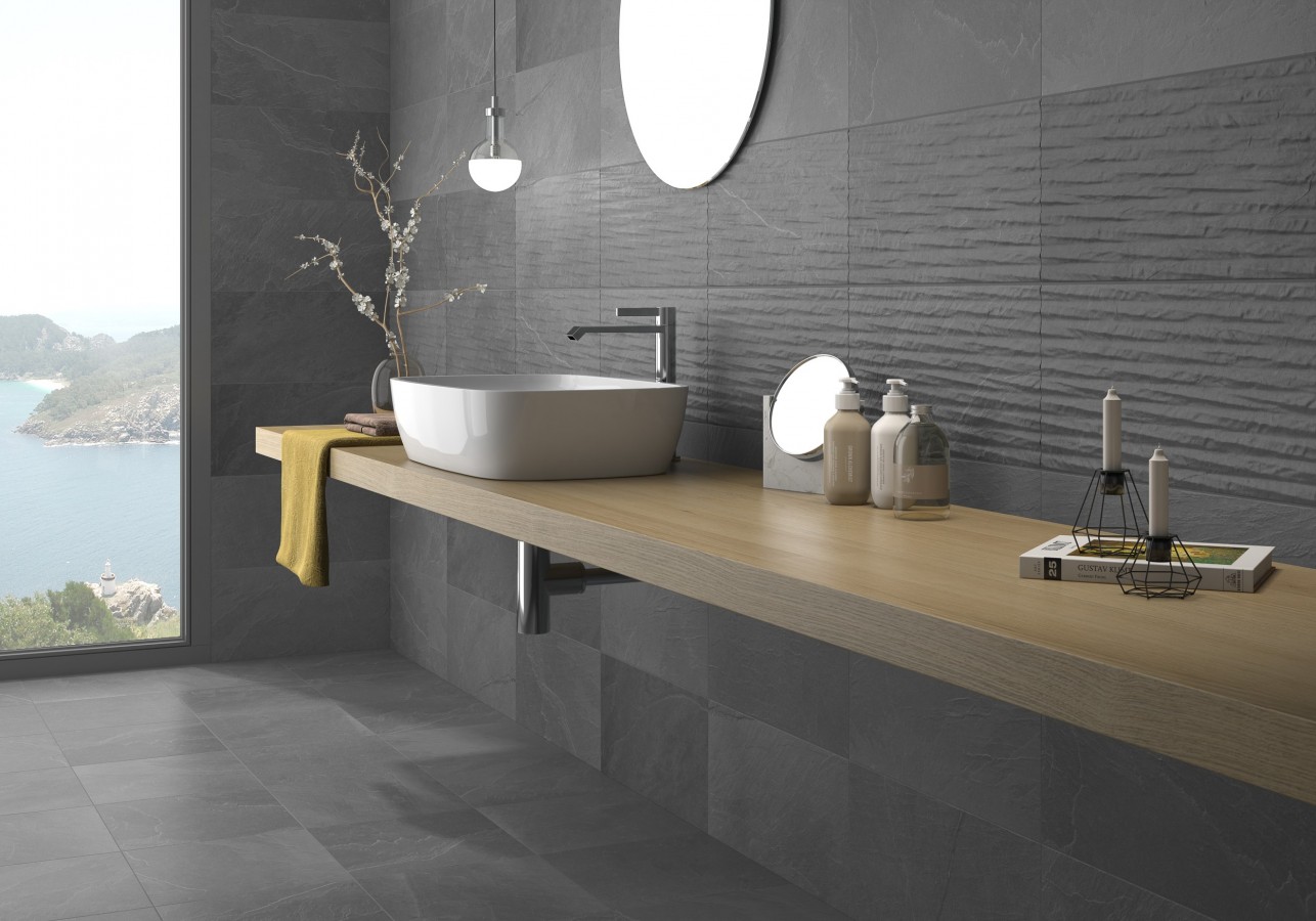 Плитка настенная 60x30 9мм Дорсет Клауд структура матовая графит Argenta Плитка настенная 60x30 9мм Дорсет Клауд структура матовая графит Argenta