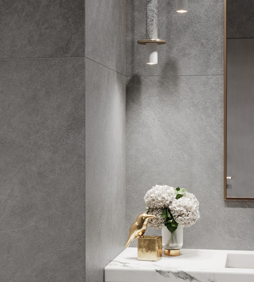 Керамогранит 160x80 9мм матовая с микрогранулами CZ-SL02-B Listello Gris серый камень Arcadia Ceramica Керамогранит 160x80 9мм матовая с микрогранулами CZ-SL02-B Listello Gris серый камень Arcadia Ceramica