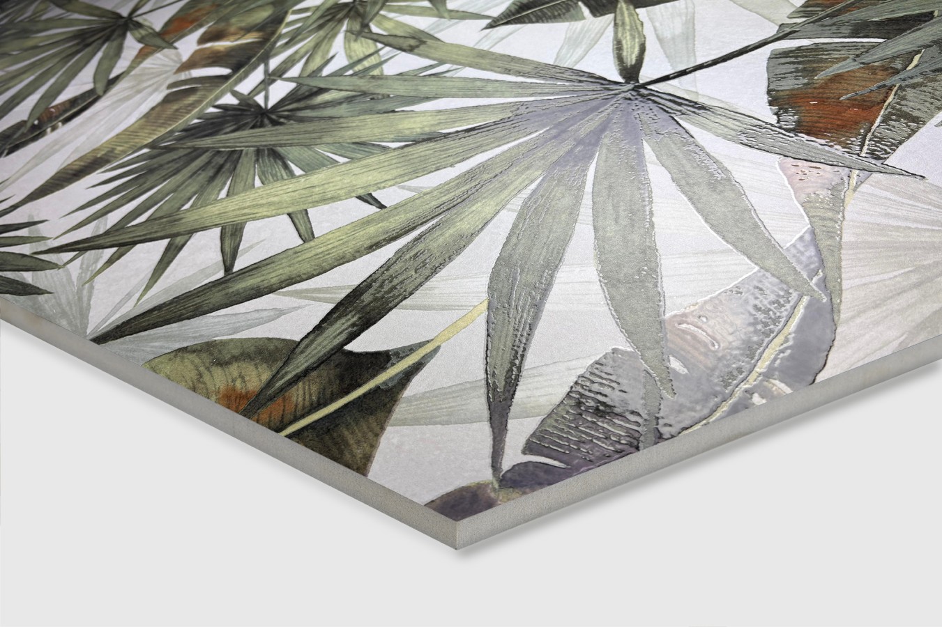 Керамогранит 120x60 8мм матовая с 3d-глазурью GL1003-D Bierzo White Decor зеленый декор Arcadia Ceramica Керамогранит 120x60 8мм матовая с 3d-глазурью GL1003-D Bierzo White Decor зеленый декор Arcadia Ceramica